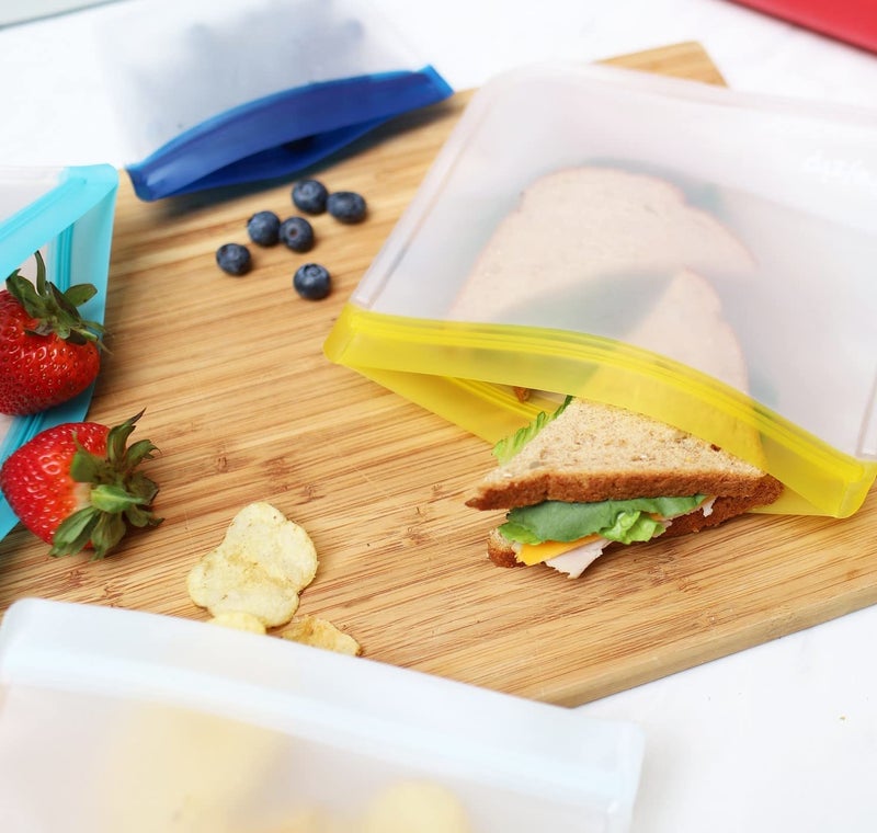 Rezip (re) zip 5-pack Reusable Sandwich Lunch Food Storage Bags | BPA-Free, Food Grade, Leakproof, Freezer Safe, Dishwasher Safe, Travel Friendly | Multicolor for Easy Organization - Image 2